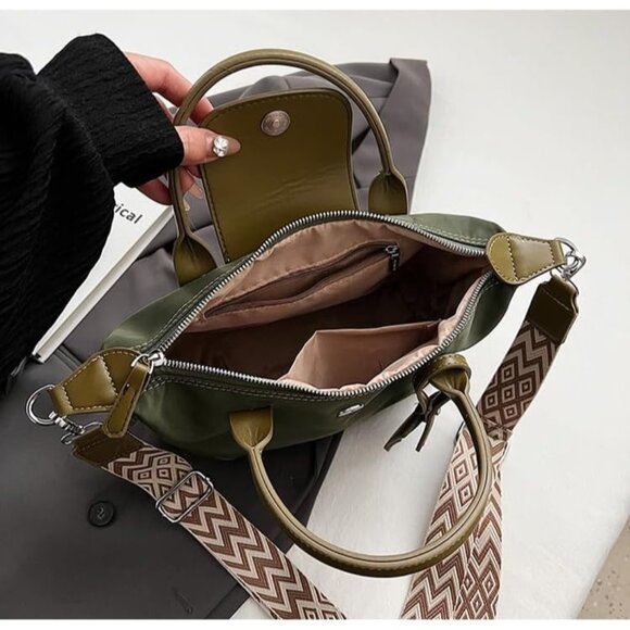 Chic Lightweight Purse with Leather Top-handle Green - Picture 6 of 6